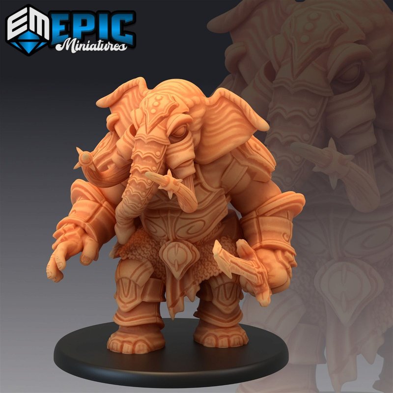 Elephant Folk Paladin 3D-printed model