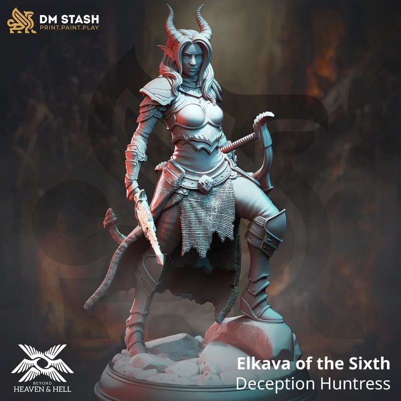 Elkava of the Sixth - Deception Huntress 3D-printed model