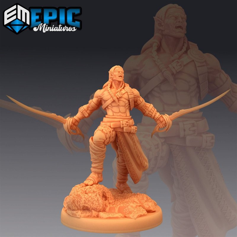 Elven Barbarian 3D-printed model