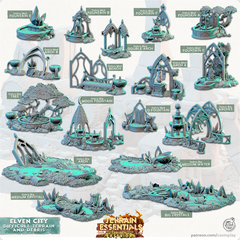 Elven City Difficult Terrain And Debris 3D-printed model