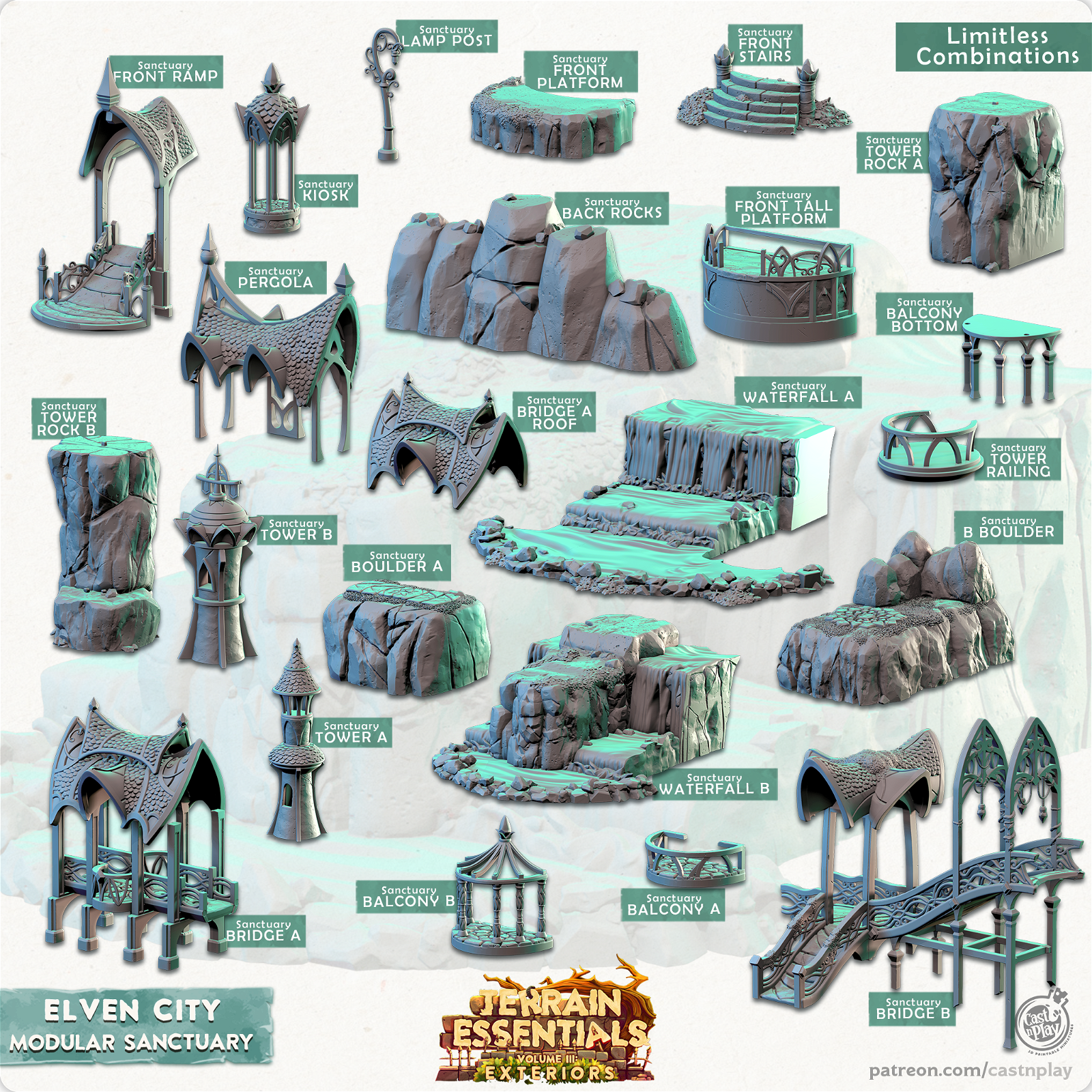 Elven City Modular Sanctuary - The Printable Dragon