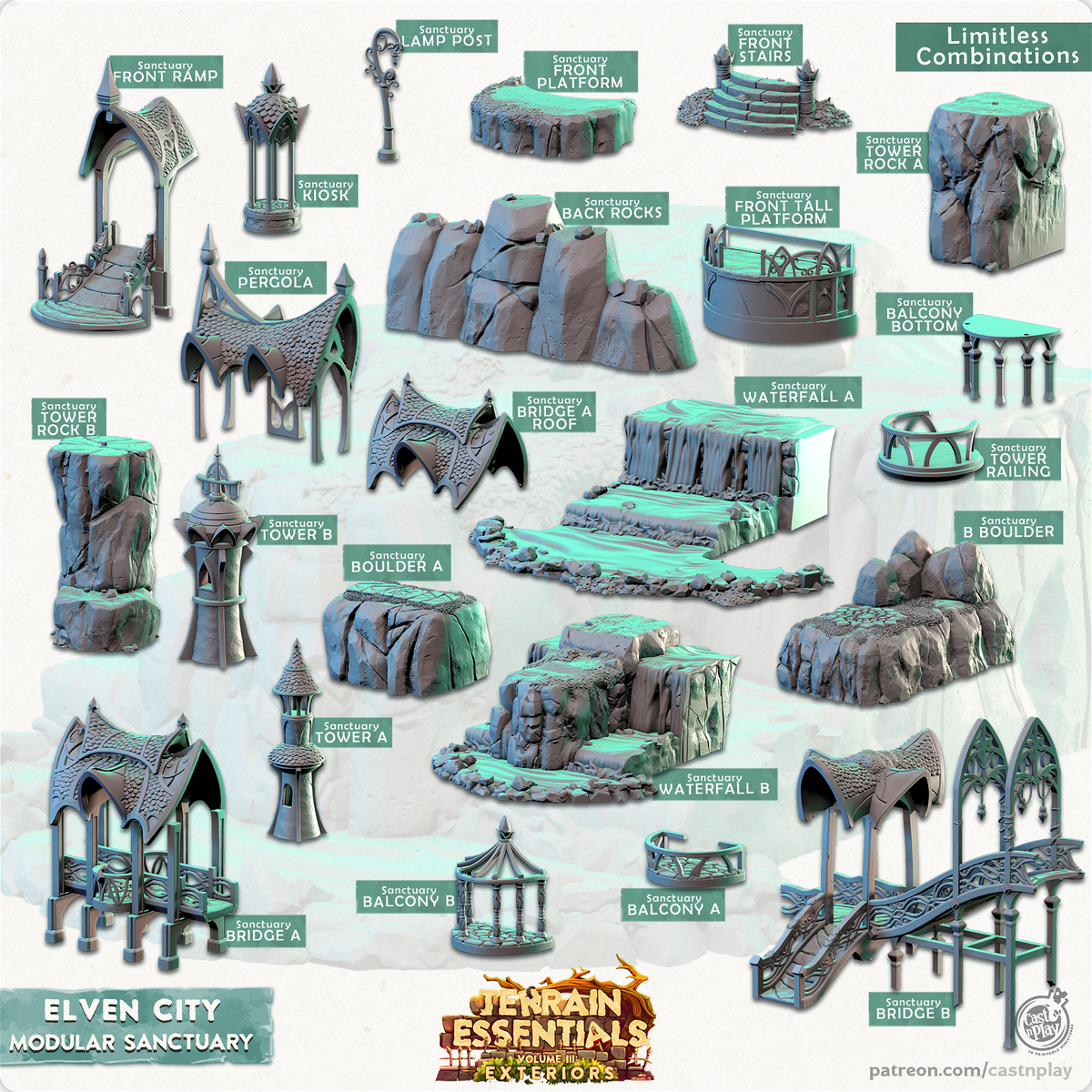 Elven City Modular Sanctuary - The Printable Dragon