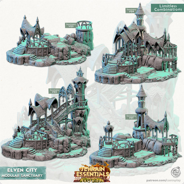 Elven City Modular Sanctuary 3D-printed model