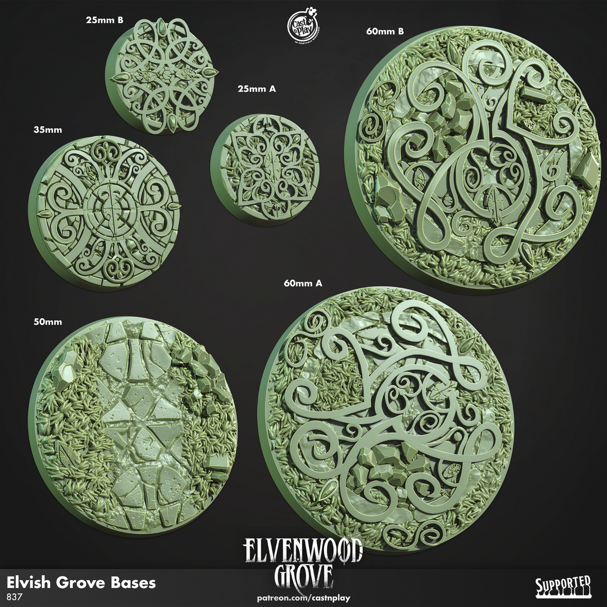 Elvish Grove Bases - The Printable Dragon