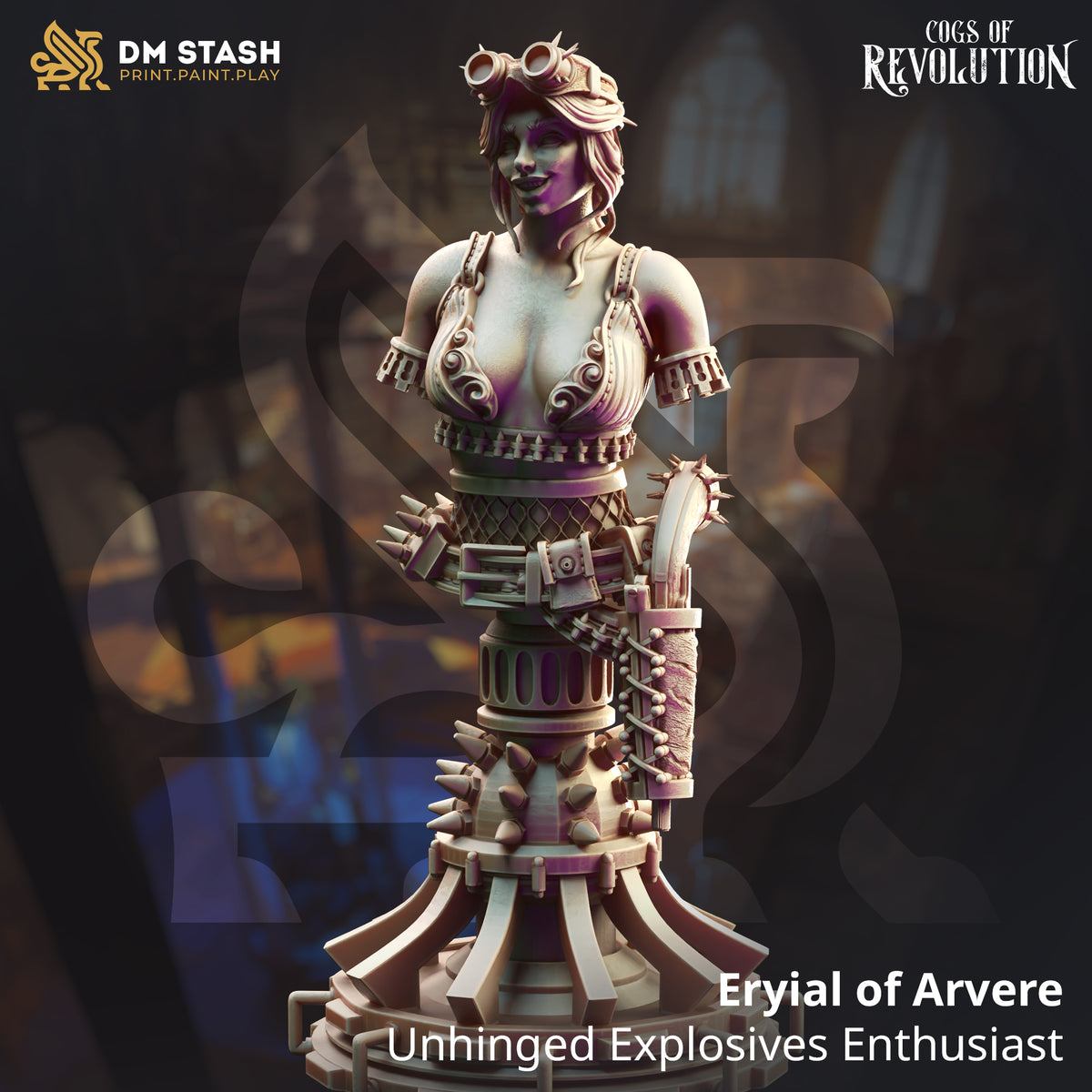 Eryial of Arvere - Unhinged Explosives Enthusiast (Bust) 3D-printed model