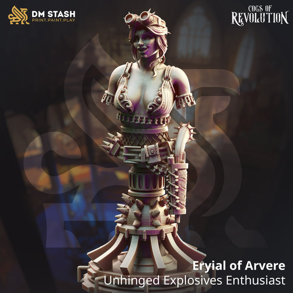 Eryial of Arvere - Unhinged Explosives Enthusiast (Bust) 3D-printed model