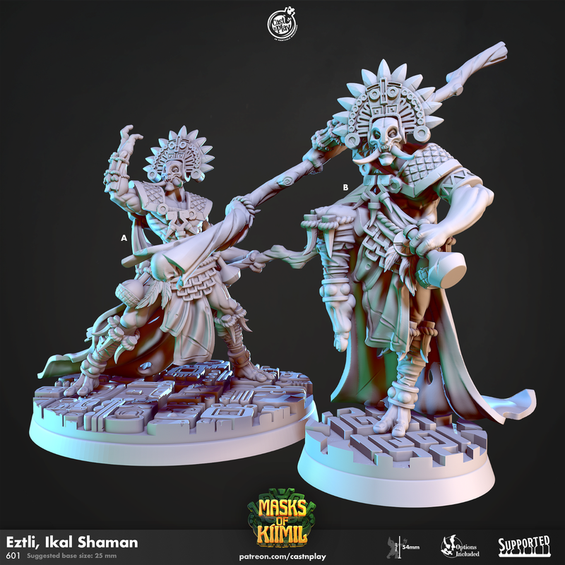 Eztli Ikal Shaman 3D-printed model