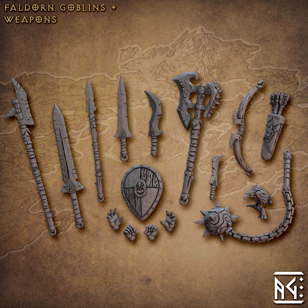 Faldorn Goblin Weapons Pack - The Printable Dragon