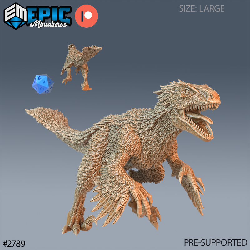 Feathered Raptor 3D-printed model