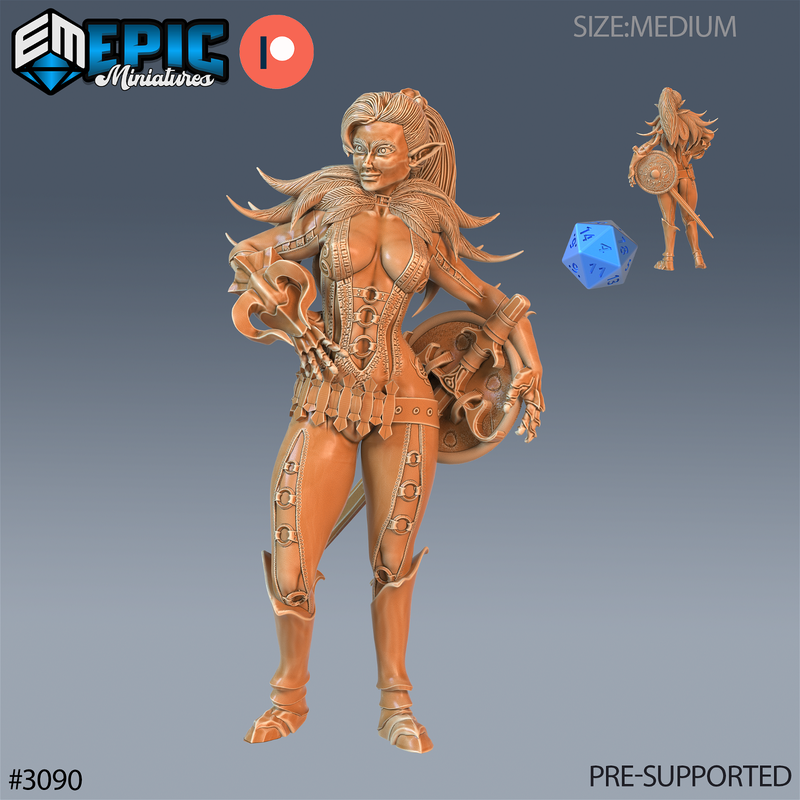 Female Elf Fighter 3D-printed model