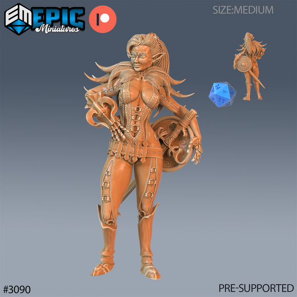 Female Elf Fighter 3D-printed model