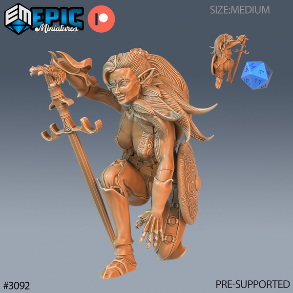 Female Elf Fighter 3D-printed model