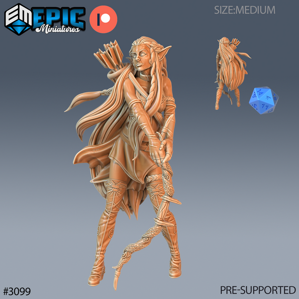 Female Elf Ranger 3D-printed model