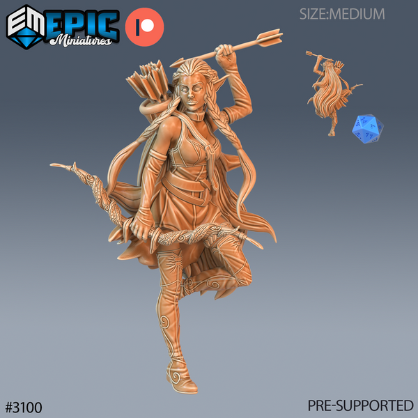 Female Elf Ranger 3D-printed model