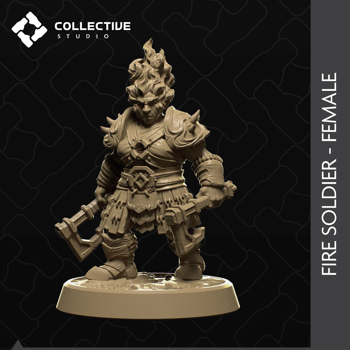 Female Fire Soldier - The Printable Dragon