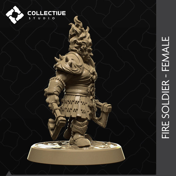 Female Fire Soldier - The Printable Dragon