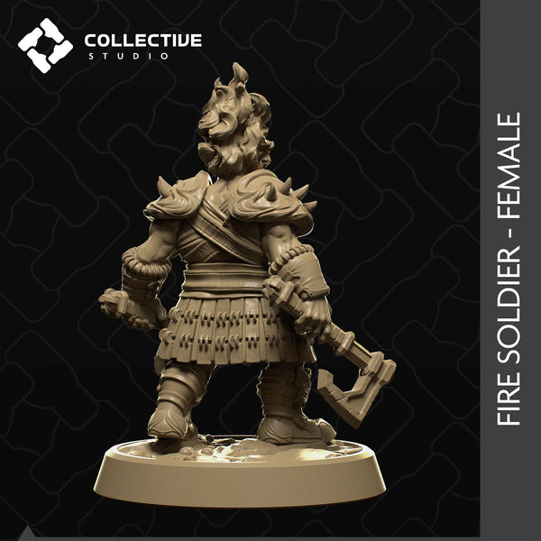 Female Fire Soldier - The Printable Dragon