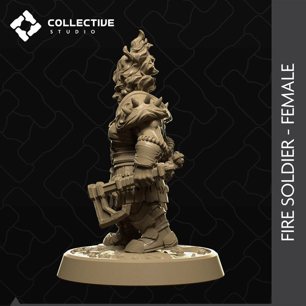 Female Fire Soldier - The Printable Dragon