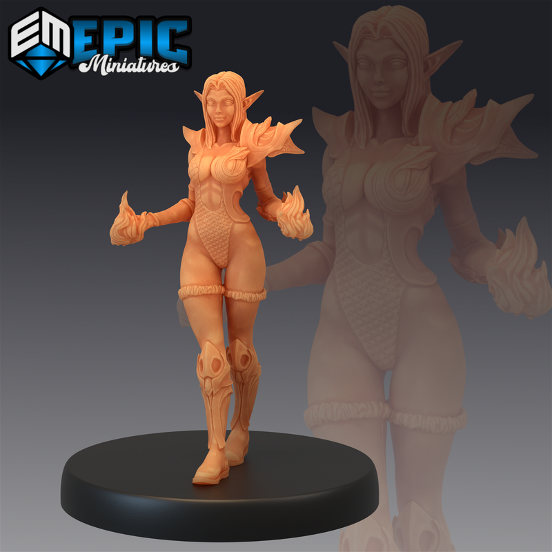 Female Half Elf 3D-printed model