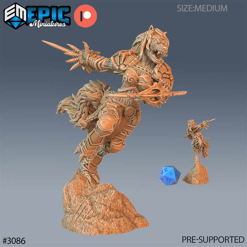 Female Werewolf Adventurer 3D-printed model