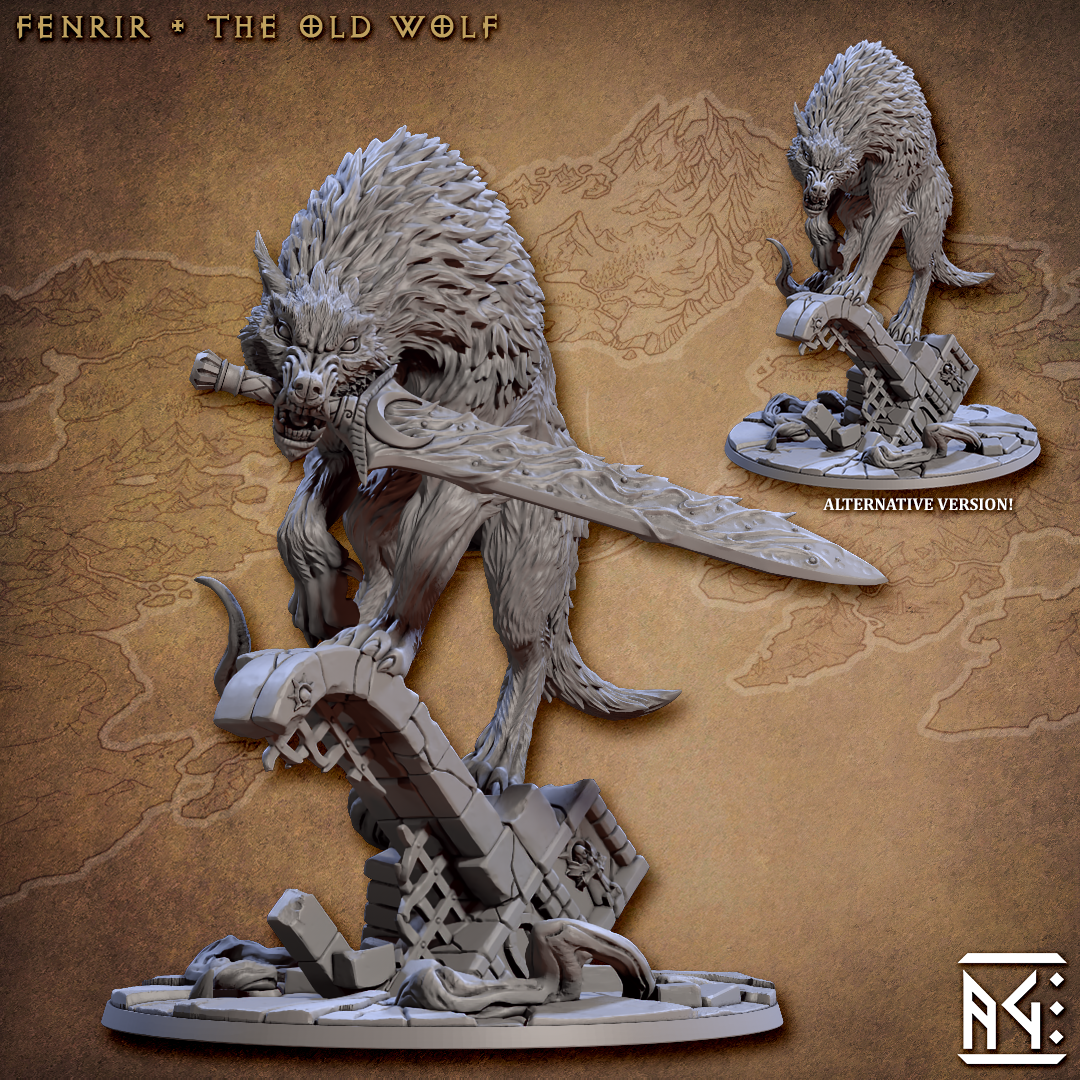 Fenrir The Old Wolf - The Printable Dragon