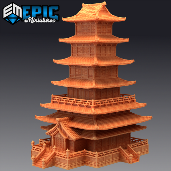 Feudal Temple Tower 3D-printed model