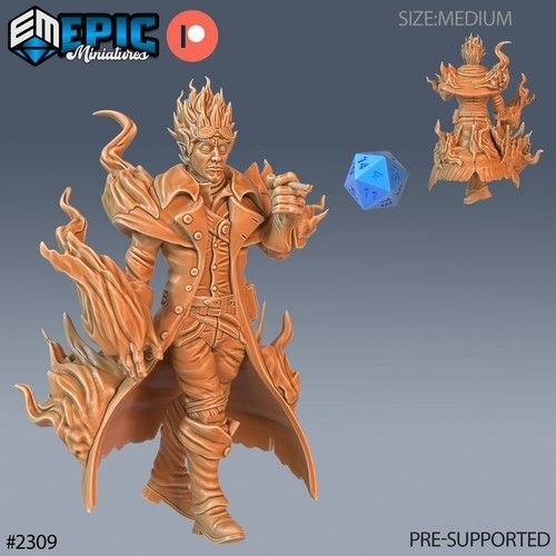 Fire Genasi Adventurer 3D-printed model