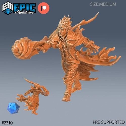 Fire Genasi Adventurer 3D-printed model