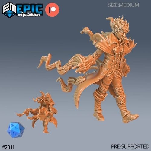 Fire Genasi Adventurer 3D-printed model