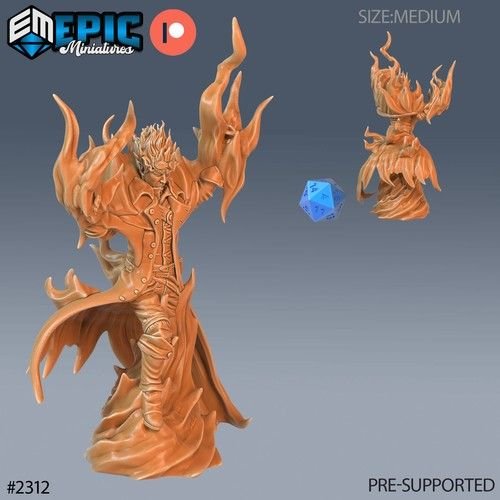 Fire Genasi Adventurer 3D-printed model