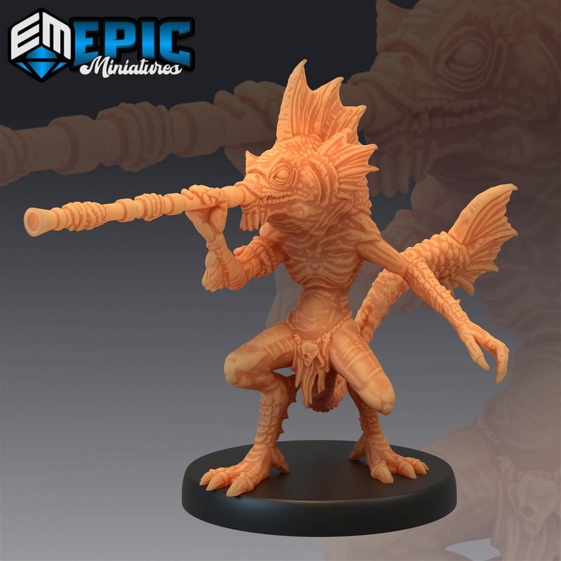 Fishfolk Blowpipe 3D-printed model