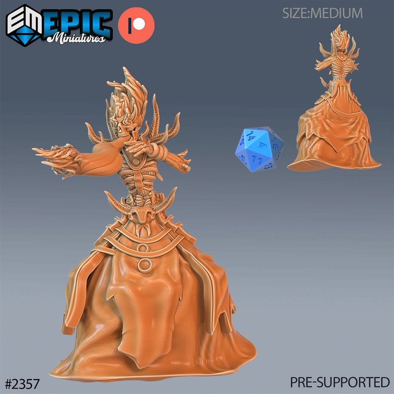 Flame Lich 3D-printed model
