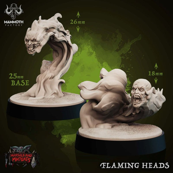 Flaming Heads 3D-printed model