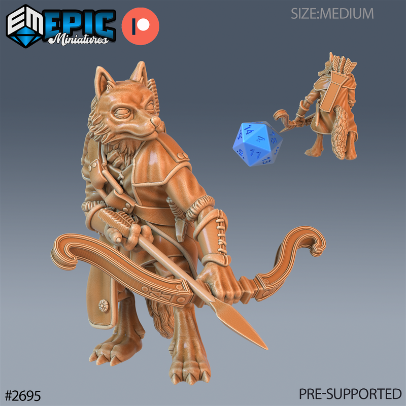 Fox Folk Tribe Archer 3D-printed model