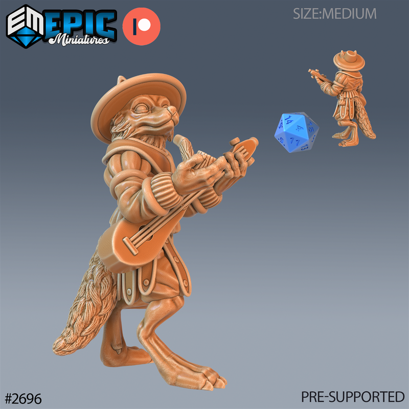 Fox Folk Tribe Bard 3D-printed model