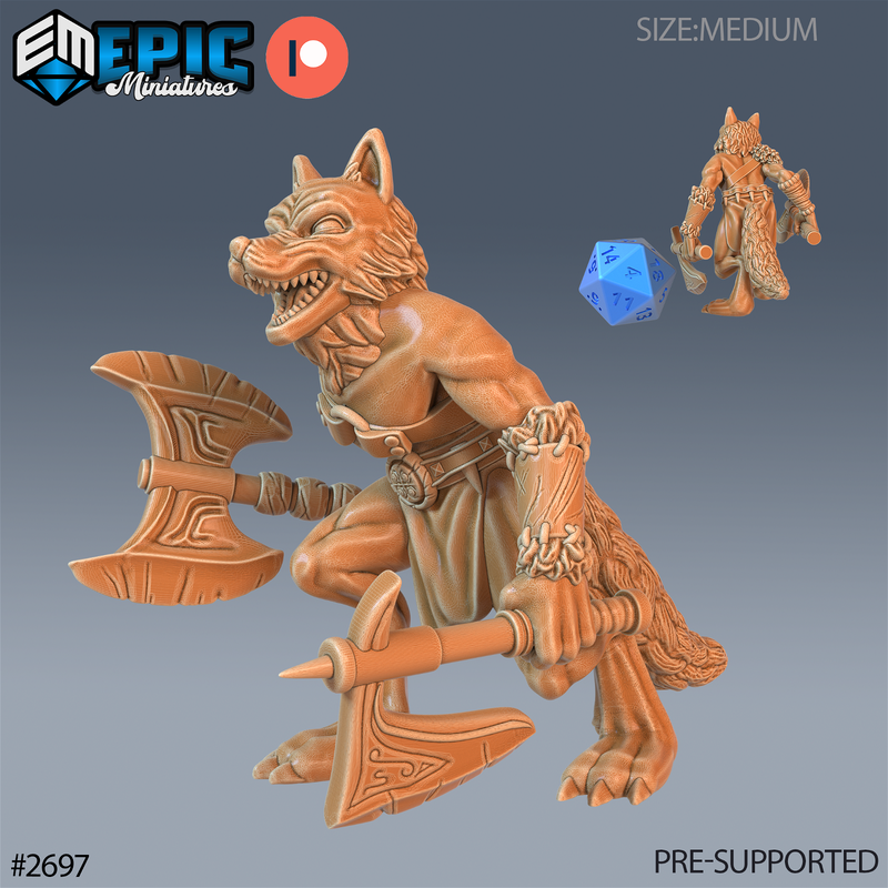 Fox Folk Tribe Berserker 3D-printed model