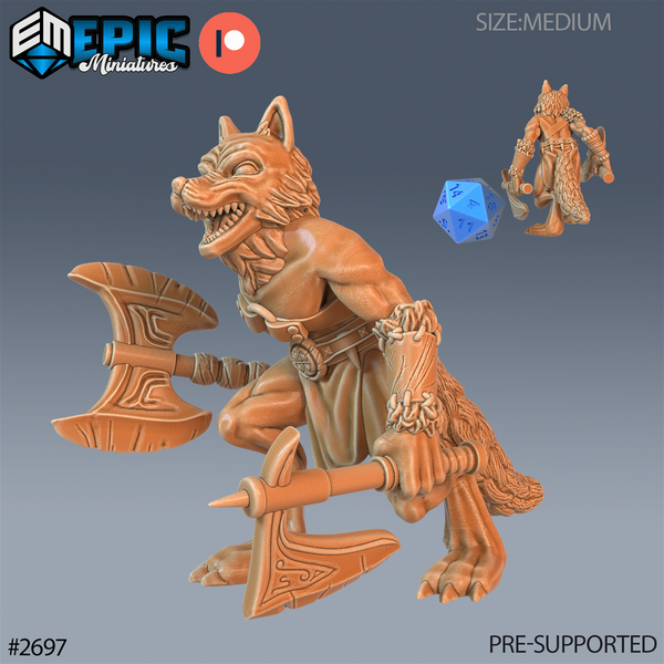 Fox Folk Tribe Berserker 3D-printed model
