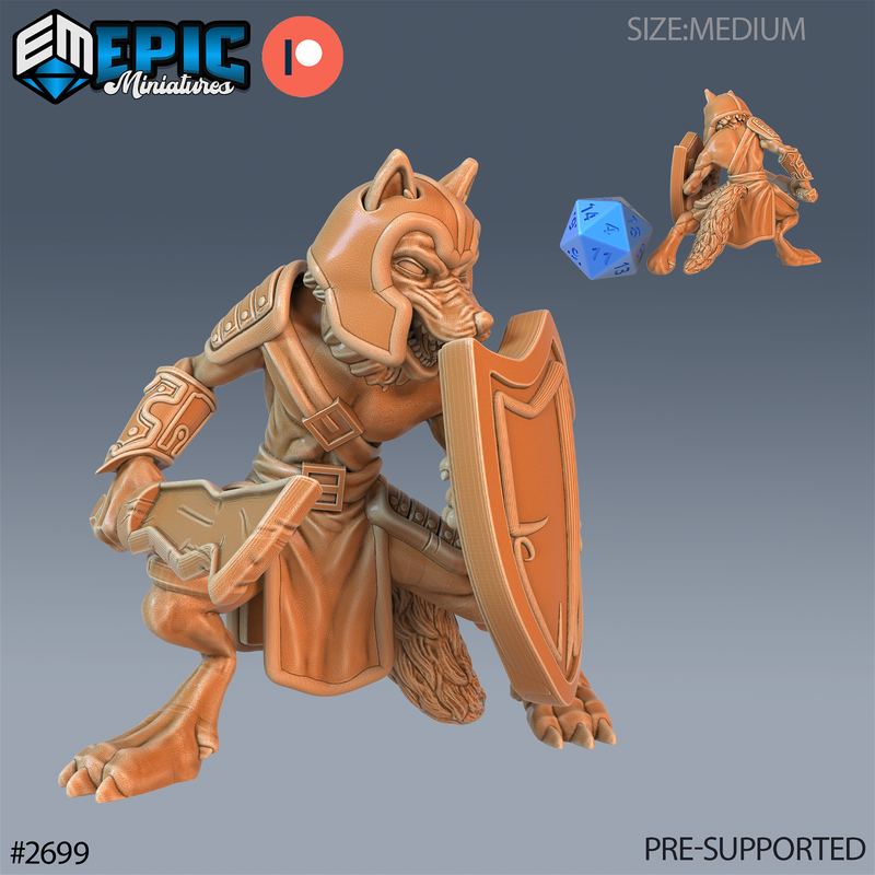 Fox Folk Tribe Warrior 3D-printed model