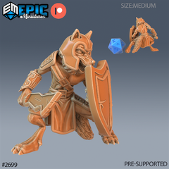 Fox Folk Tribe Warrior 3D-printed model