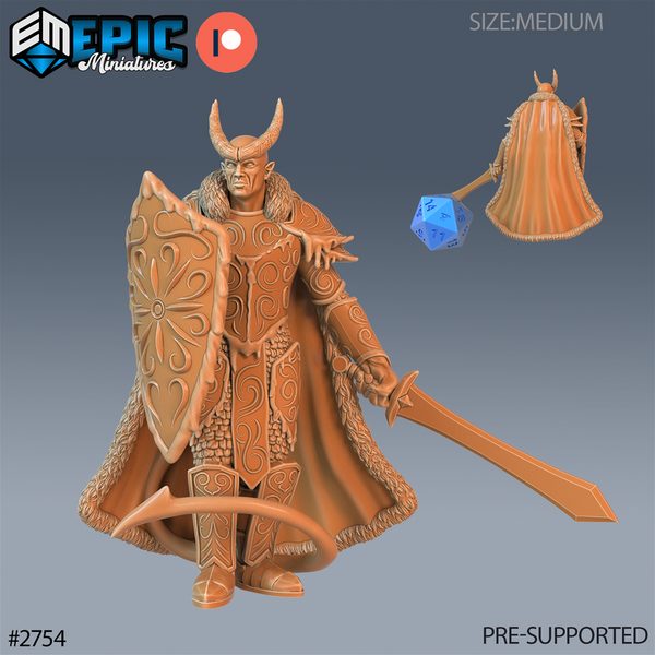 Frost Tiefling Paladin 3D-printed model