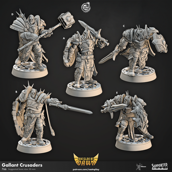 Gallant Crusaders 3D-printed model