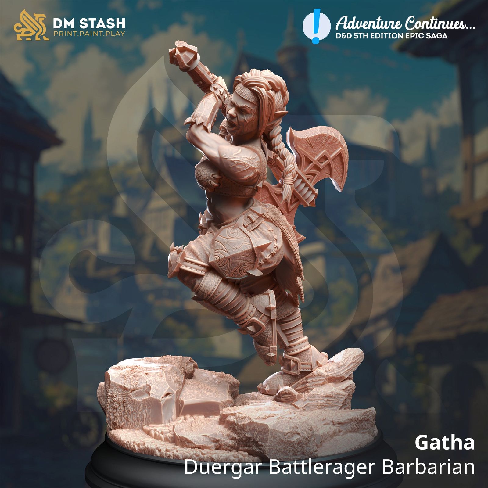 Gatha Duergar Battlerager - The Printable Dragon