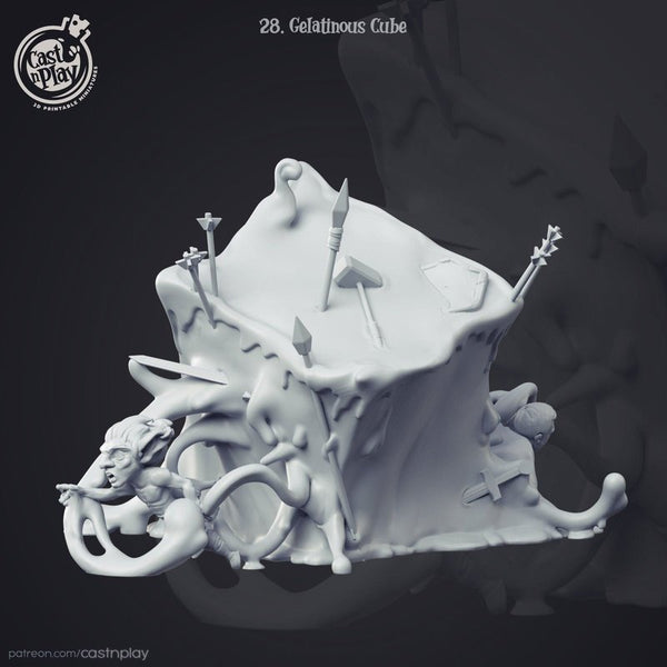 Gelatinous Cube 3D-printed model