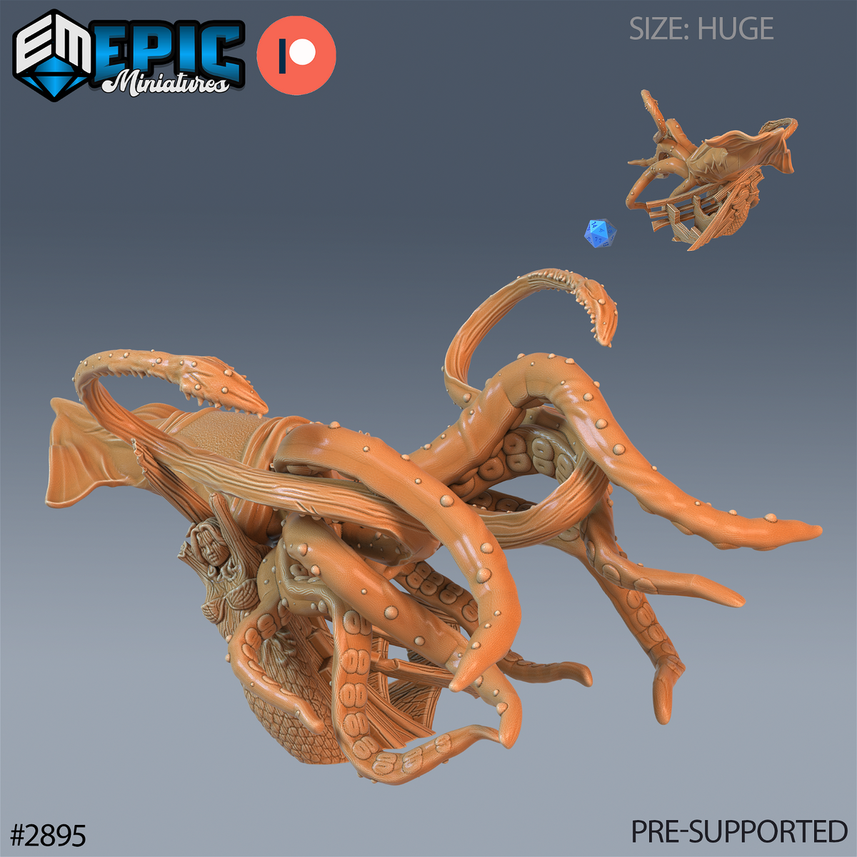 Giant Squid Boat Attack - The Printable Dragon