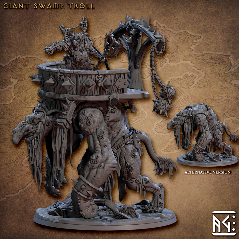 Giant Swamp Troll 3D-printed model