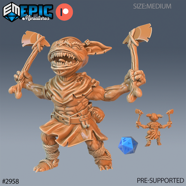 Goblin Warrior 3D-printed model