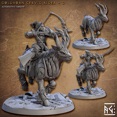 Goldhorn Cervid Rider - The Printable Dragon