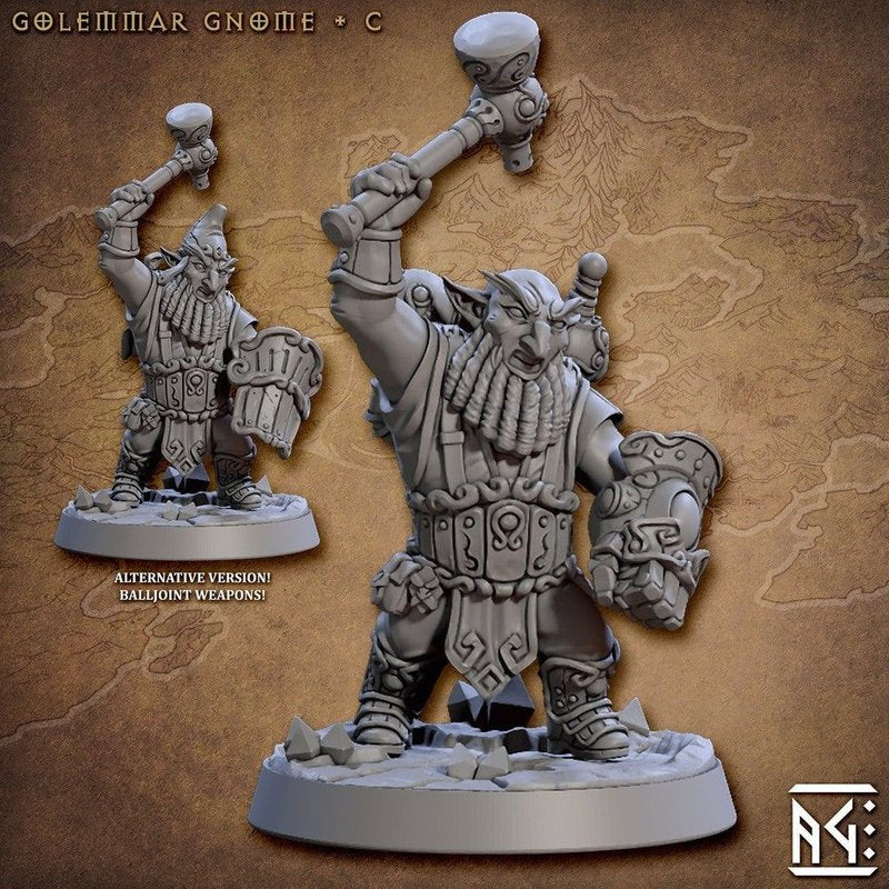 Golemmar Gnomes 3D-printed model