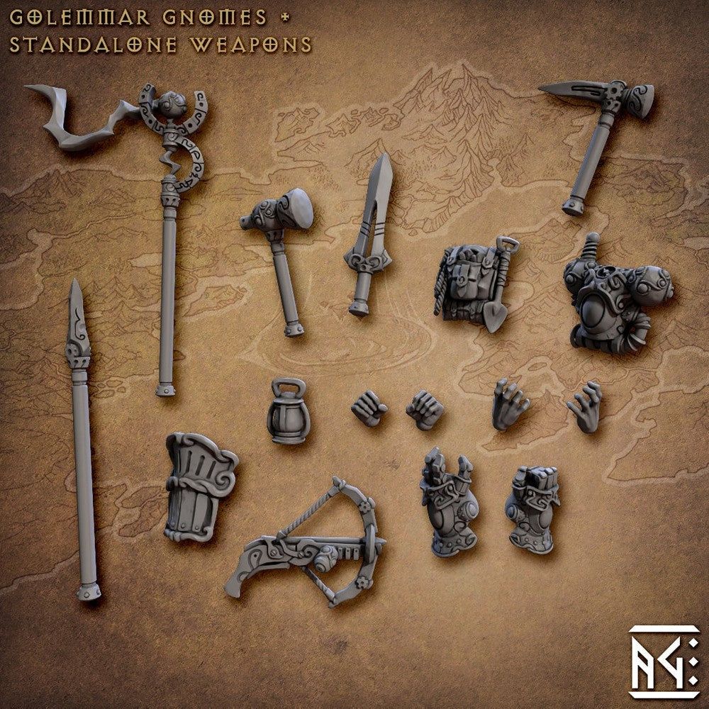 Golemmar Gnomes Standalone Weapons Pack - The Printable Dragon