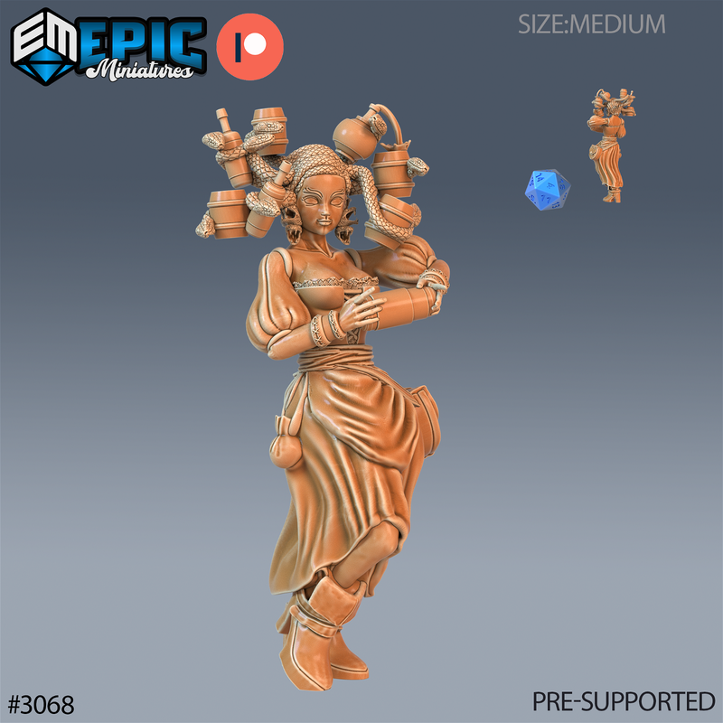 Gorgon Waitress 3D-printed model